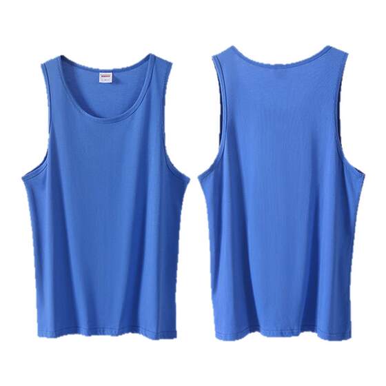
Jeanswest pure cotton blue men's vest hurdle fitness breathable cotton bottoming top sleeveless trendy men's style