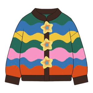 
New year's clothing children's knitted cardigan autumn and winter new boy sweater cardigan baby contrast color top jacket