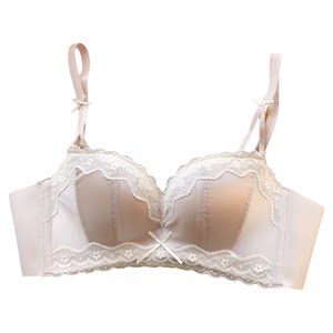 
Medium-thick bow-knot skin-friendly cotton comfortable soft steel ring girl's sweet bra small breast push-up sexy seamless underwear