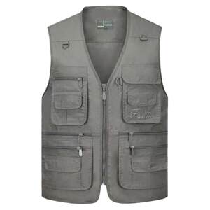 
Men's vest high-end spring and autumn style, work clothes, horse clip, middle-aged and elderly people's thin vest, multi-pocket fishing vest