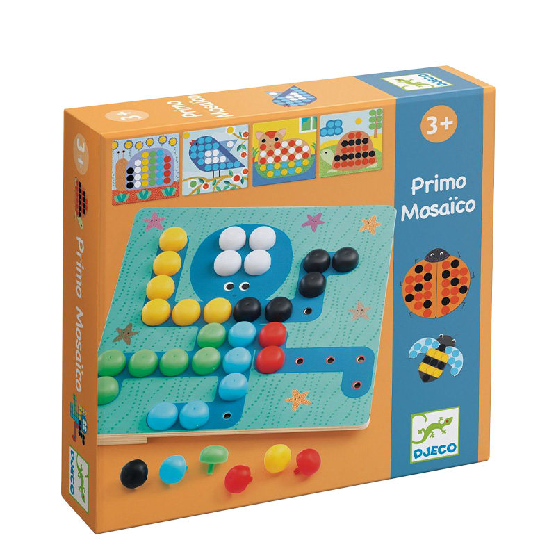 Djeco Mosaic Mushroom Peg Board Juguete Educativo de Madera