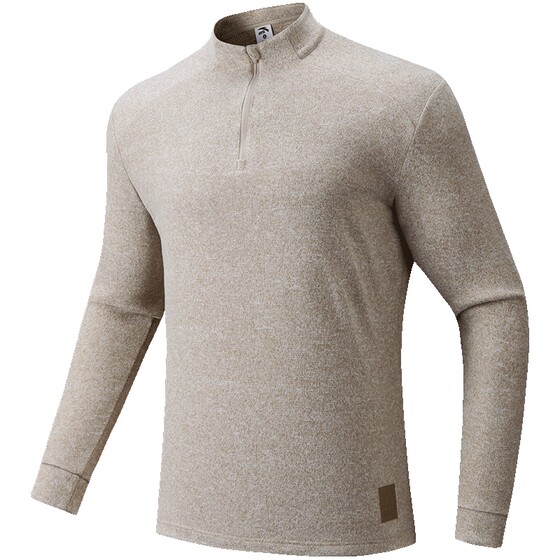 
ANTA Fire Shell Fleece Long T Earth Shell Outdoor Long Sleeve T-Shirt Men's Half-Zip Bottoming Shirt Official Authentic