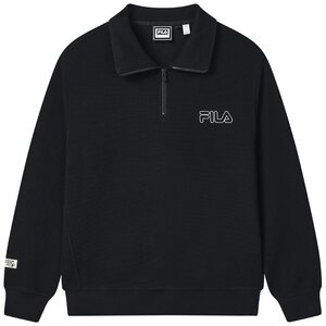 
FILA half-pallet men and women's sensation sweatshirt for 2025 autumn new couple waffle lapel women's top