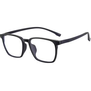 Anti-blue light anti-radiation glasses frame TR90 square frame myopia glasses frame men can match degrees flat light black frame color change women
