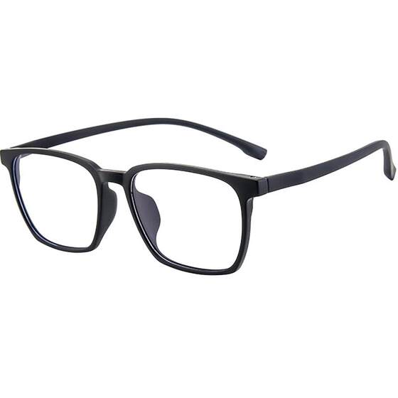 Anti-blue light anti-radiation glasses frame TR90 square frame myopia glasses frame men can match degrees flat light black frame color change women
