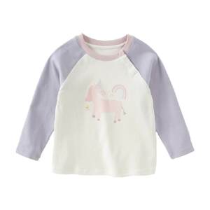 
David Bella children's long-sleeved T-shirt 2026 boys spring bottoming shirt baby girl new pure cotton printed top