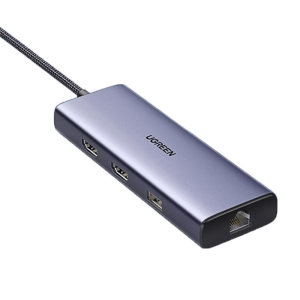 
GreenLian Dual HDMI Dock Typec Extended HD 8K Screen Projection Four/Three Screen Different Display 4K60Hz Graphics Card Convert Multi-Screen Display USB Splitter Interface Accessories for Laptops