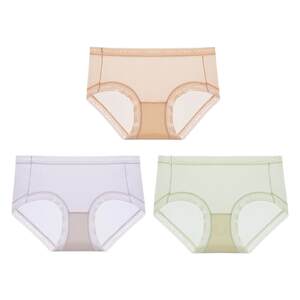 
[Pack of 3] Lanzhuoli shopping mall same style underwear for women, pure mulberry silk bottom crotch, medium low waist boxer briefs, soft