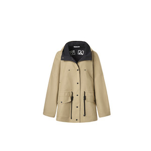 
[Same style as stars] LEDIM WANG two-color hooded wide version khaki windbreaker jacket women's 25 autumn new top