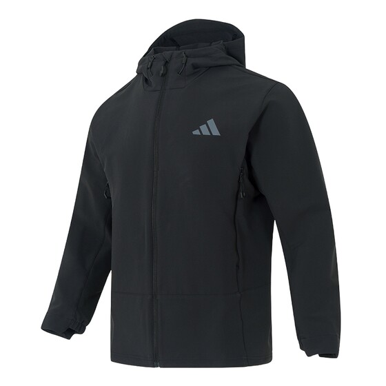 
Adidas Jacket Men's 2026 Spring New Woven Hooded Sportswear Outdoor Training Warm Jacket
