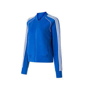 Gymna retro sports jacket stands up neck zipper loose contrasting color jacket casual fitness running cardigan autumn new model

