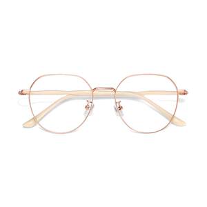 
The same style as Xiaohongshu, golden silk milk coffee, small face glasses, multilateral myopia mirror, female pure desire small frame, student eye frame