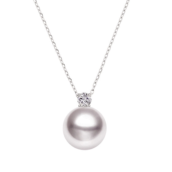 
KEZ Natural Freshwater Pearl Necklace Princess Diana Style S925 Silver Edison Pendant Single Women's Clavicle Chain Necklace