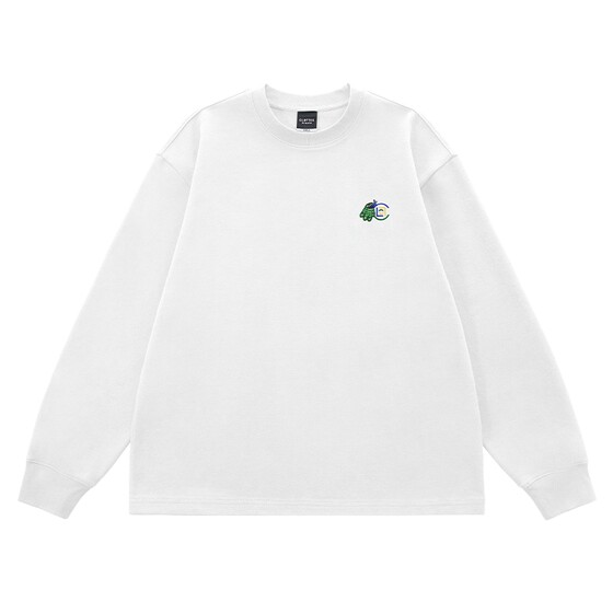 
[CLOTTEE by CLOT] Peacock embroidered long-sleeved T-shirt, same style for men and women, micro-brushed, Swiss series