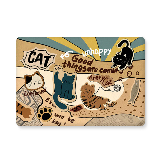 
Cong Xiao Retro Cat Applicable Apple Macbookair Pro Soft Shell 2024 Mac Laptop M2 Computer Pro Set MacPro14 Inch 13 Transparent MacM2 Film M1 Accessories 15 Shell 16