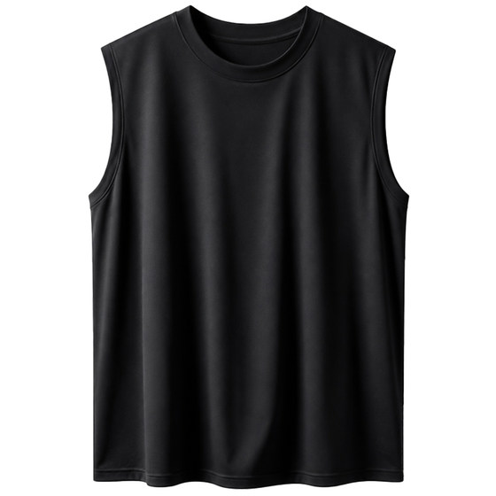 
Liquid ammonia ice silk cotton sleeveless T-shirt men's summer cool and heavy loose vest sports fitness and sports vest fashion brand