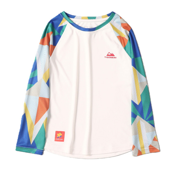 
Little Tiger Baby's moisture-absorbent quick-drying clothes boys' long-sleeved T-shirts girls' sports tops spring new children's bottoming shirts