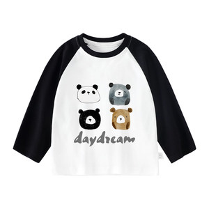 
Children's long-sleeved T-shirt girls loose top raglan T-shirt pure cotton boy baby bottoming shirt new type A spring clothing
