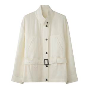 
solighter French Lyocell linen stand collar waisted jacket for women spring 2026 new thin jacket