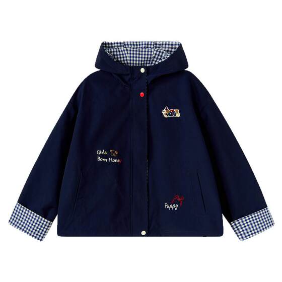 
Disha children's clothing girls' jacket spring new style medium and large children's girls' sportswear hooded windbreaker waterproof