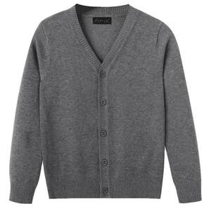 
Children's knitted cardigan sweater boys and boys 2025 new buttoned girls baby jacket spring and autumn thin white