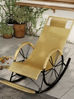 Заблокированный стул Складной стул Стул Качалка может лежать на стуле на балконе, повседневное ленивое стул ротана, кресло -качалка пожилых людей