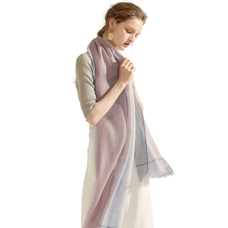 寶石蝶100%純羊絨圍巾女大披肩兩用外搭送禮風格生活