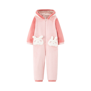 
ibaby boys and girls children's home clothes baby pajamas in autumn and winter thickened and velvet baby one-piece parent-child style