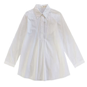 Pregnant woman shirt summer new short -sleeved loose mid -length top top Korean version of autumn work clothes fashion professional shirt
