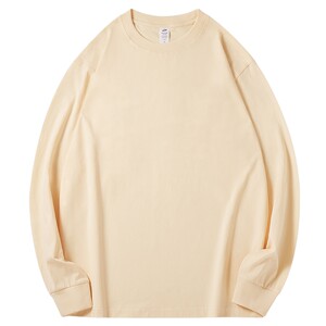 Wukong Stock Basic Solid Round Neck Long sleeved T-shirt for Men and Women Fashion Brand Loose Inner Matching Couple Casual Bottom Top