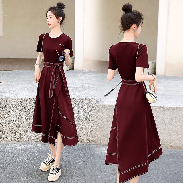 summer new black lapel sleeveless dress light luxury temperament design sense a word skirt long dress M4040