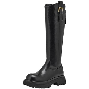 
Hot wind thick-soled knight boots 2025 winter new long boots versatile black boots slimming boots fashion boots