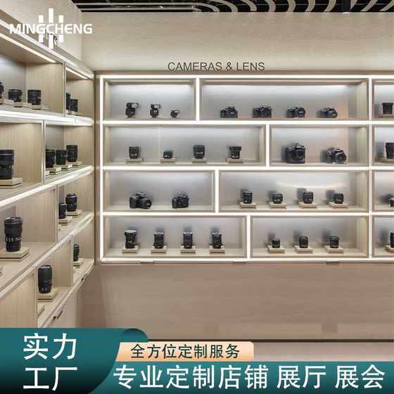 专门店数码相机展示柜灯带长镜头闪光灯展示道具单反微单中岛展柜