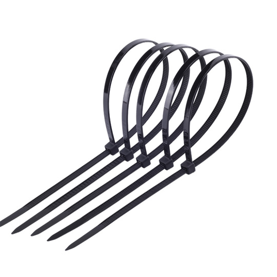 Rhty 30cm Nylon Kábelkötegelő - Fekete Műanyag Cíptő - 300mm