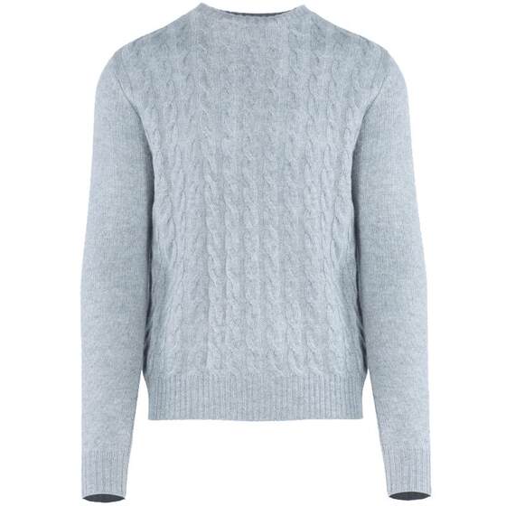 
GOBI Gobi Spring and Autumn Cable Pattern Round Neck Long Sleeve Casual Knitted Top Cashmere Men's Sweater Bottoming Shirt MK17