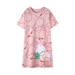 Yu Zhaolin Short-sleeved Nightdress Women's Summer Pure Cotton Thin Cute Spring And Summer Home Service Pajamas Women's 2023 New Style
