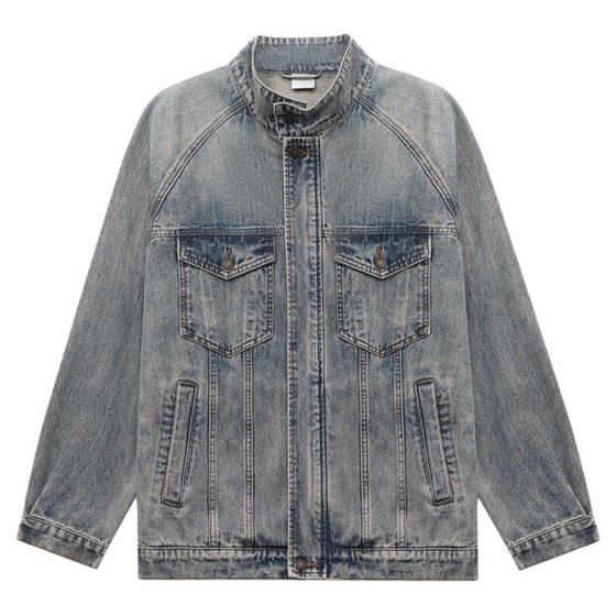 
GWIT American high street heavy washing and old cleanfit spring and autumn trendy brand top jacket denim jacket men