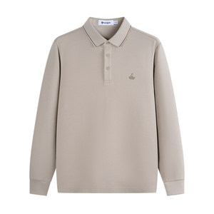 
Navigare small sailing boat commuter long-sleeved POLO shirt men's spring new solid color lapel T-shirt with inner top