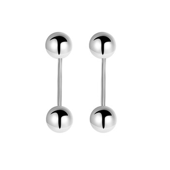 999 sterling silver ear piercing studs for women double-ended ear stick