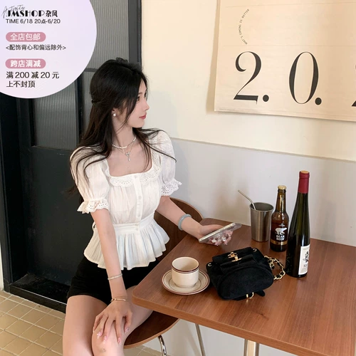 Кружевная рубашка, кукла, квадратный вырез, короткий рукав