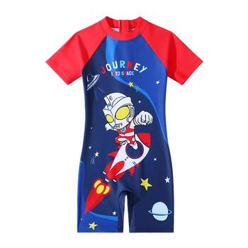 Children's swimsuit boys conjoined sunscreen set
