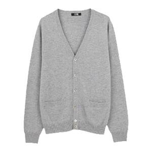 
GOBI Gobi spring and autumn V-neck solid color casual cashmere cardigan men's knitted long-sleeved sweater jacket MK04