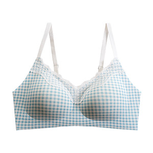 无痕碎花蕾丝内衣女小胸聚拢舒适纯棉甜美少女收副乳防下垂文胸罩