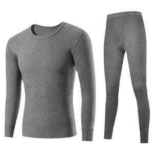 Langsha pure cotton autumn clothing men's single top 2026 new thermal underwear upper body base men's cotton sweater