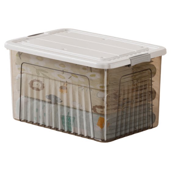 
Transparent storage box toy storage box with wheels for household clothes plastic thickened large capacity extra large storage box