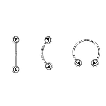 999 sterling silver ear piercing screw-on bead earrings
