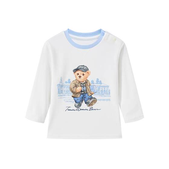 
TeenieWeenie Kids Bear Children's Wear 25 Years Autumn Baby Boy Printed Pullover Long Sleeve T-Shirt
