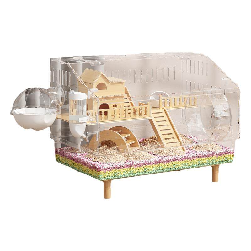 View of Hamster Cage - Acrylic Transparent Luxury Villa for Hamsters