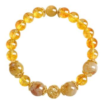 Yellow crystal beaded bracelet light luxury niche exquisite