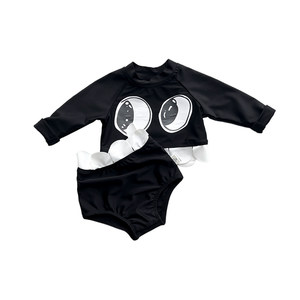 
Clearance cute baby swimsuits and girls swimsuits and children's long-sleeved sun protection high-waisted pants girls hot spring swimming suits